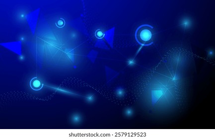 blue lines polygon high technology circuit connecting network abstract background