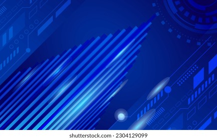blue lines stripe and circuit with gradient abstract technology background
