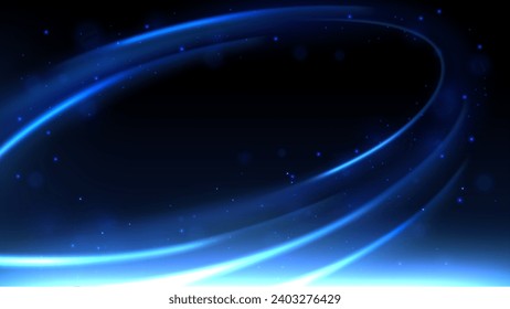 Blue Lines Swirl Motion Effect Background, Vector Illustration