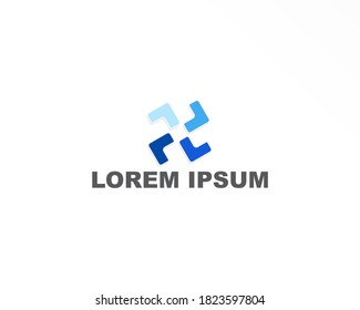 Símbolo de líneas azules símbolo vector creativo. Icono de logotipo universal