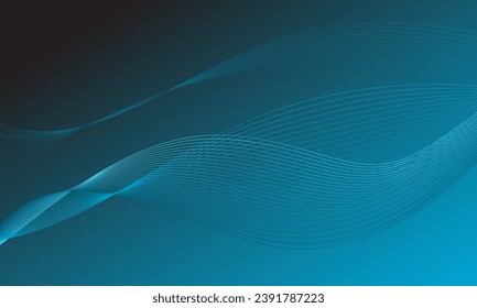 blue lines wave curve soft gradient abstract technology background
