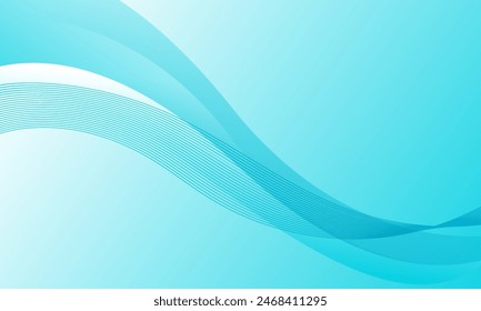 blue lines wave curve with soft gradient abstract background