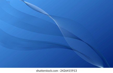 blue lines wave curves with abstract background