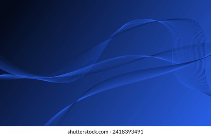 curvas de onda de líneas azules con fondo abstracto degradado