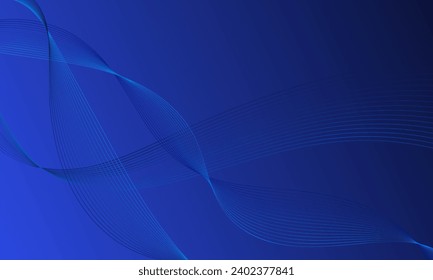 blaue Linien Wellenkurven mit glattem Farbverlauf-abstraktem Hintergrund