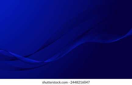 blue lines wave curves with smooth gradient abstract background