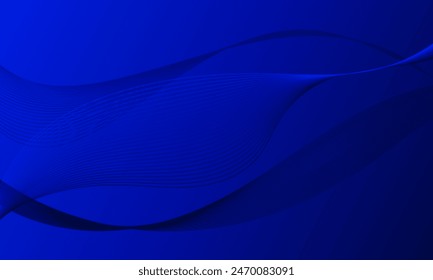 blue lines wave curves with smooth gradient abstract background