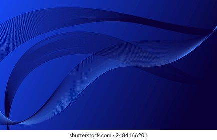 líneas azules ondulan curvas con un fondo abstracto de degradado suave