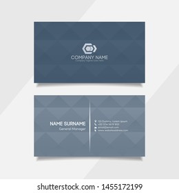 Blue lines wave geometric modern creative business card and name card, horizontal simple clean template vector design, layout in rectangle size.