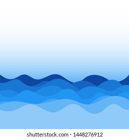 Blue lines wave layer shape zigzag abstract background flat design vector illustration.