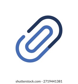 A blue link icon with two lines on a White Background in a minimalist style.