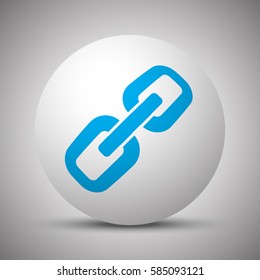 Blue Links icon on white sphere