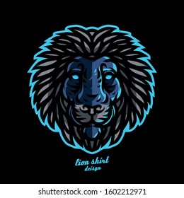 Blue Lion illustration for t-shirt design