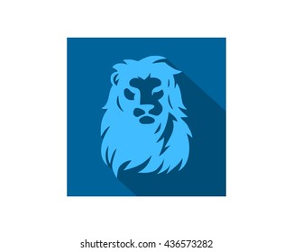 blue lion leo head face image vector icon logo silhouette