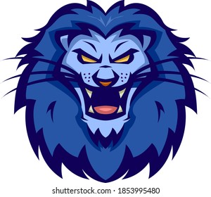 blue lion logo silhouette of animal front