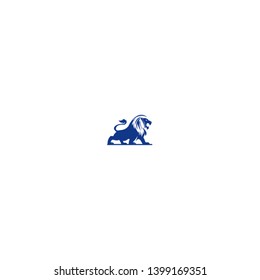 blue lion logo vector design template