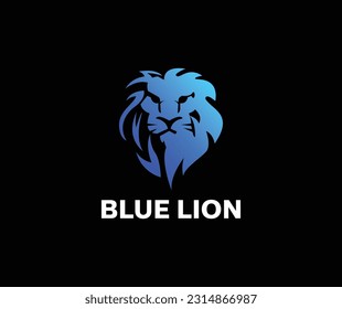 Blue Lion Logo Vector Illustration