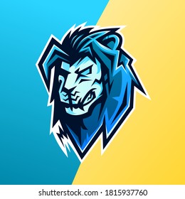 Blue Lion Mascot Esport Gaming Logo Stock Vector (royalty Free 