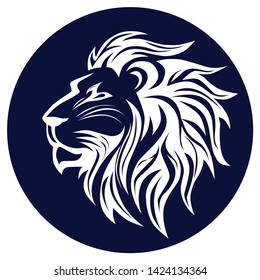 blue lion on vector illustration