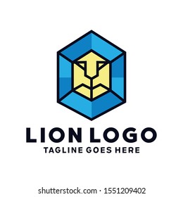 Blue Lion Shield Logo Design Inspiration For Business And Company