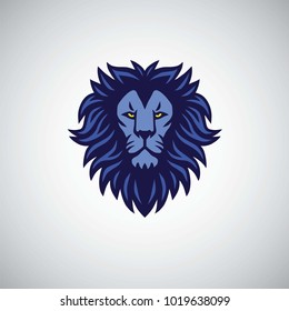 Blue Lion Vector Mascot Logo Design