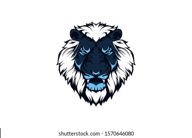 THE BLUE LIONS HEAD VECTOR LOGO