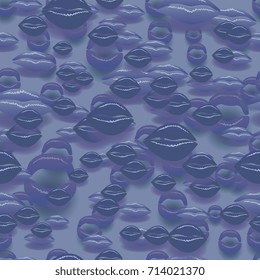 blue lips on a bluish background
