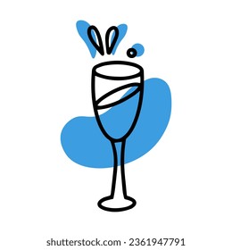Blue liqueur doodle. Drink for Hanukkah