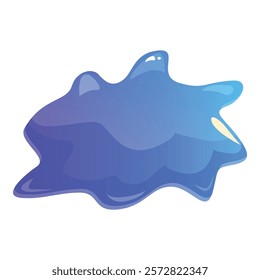 Blue liquid blob is flowing with a gradient effect