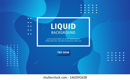 blue liquid color background. Dynamic textured geometric element design with dots decoration. can be used on posters, banner ,web and any more.