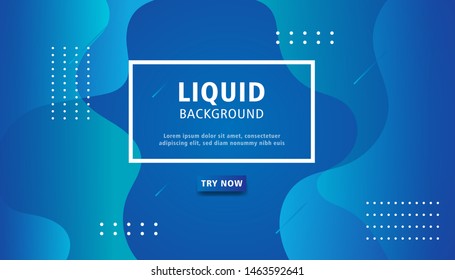blue liquid color background. Dynamic textured geometric element design with dots decoration. can be used on posters, banner ,web and any more.