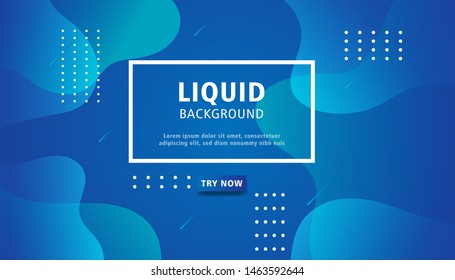 blue liquid color background. Dynamic textured geometric element design with dots decoration. can be used on posters, banner ,web and any more.