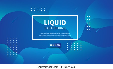 blue liquid color background. Dynamic textured geometric element design with dots decoration. can be used on posters, banner ,web and any more.