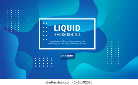 blue liquid color background. Dynamic textured geometric element design with dots decoration. can be used on posters, banner ,web and any more.