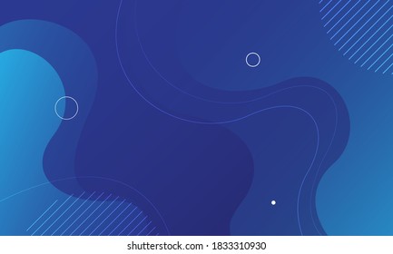 Blue liquid color background. Dynamic shapes composition. Eps10 vector