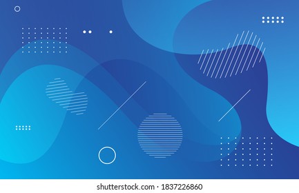 Blue liquid color background. Dynamic shapes composition. Eps10 vector