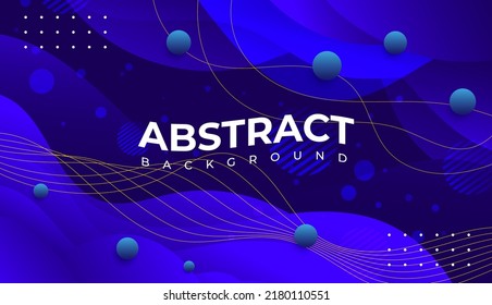 Blue Liquid color background with fluid gradient. Dynamic shapes composition. Eps10 vector. Premium Vector.