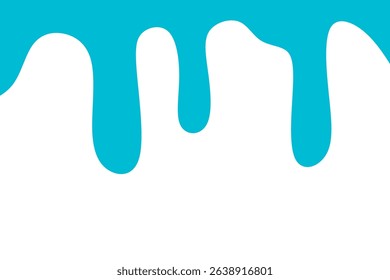 Blue Liquid Dripping Vector Illustration on White Background. Ideal for creative designs, banners, posters, or background themes related to slime, paint, or liquid products.