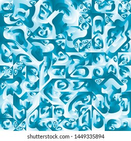 Diseño de fondo geométrico del líquido azul, formas de fondo geométrico del degradado del fluido, composición artística, afiche de diseño minimo futurista, plantilla creativa del festival abstracto