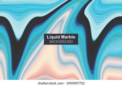 Blue liquid marble background. Vector texture. Beautiful abstract design.