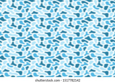 Blue liquid vector seamless pattern.