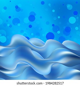 Blue liquid wave. Design element. Bokeh background
