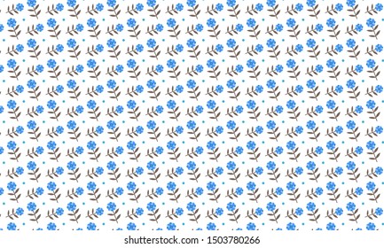 Blue Lisianthus Flower Pattern Background