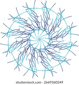 Design mandala azul e azul-claro de círculo misto em forma de círculo