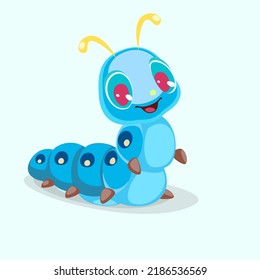 blue little bug with smile