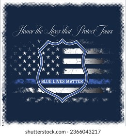 Blue Lives Matter , American police officer , police t-shirt design