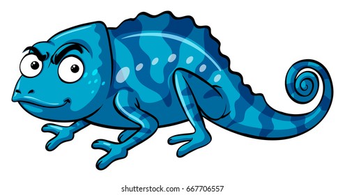 Lagartija azul con ilustración de cola rizada