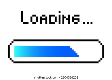 Blue loading bar. Computer interface. Vector illustration. stock image. 
