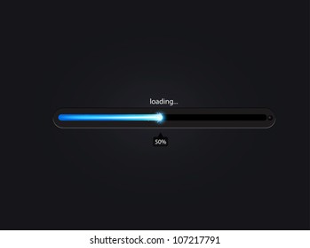 Blue loading bar. Vector