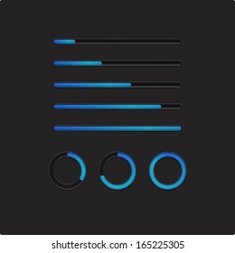 Blue loading bars and spinner